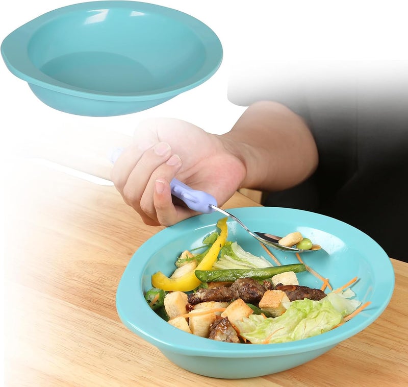 Ehucon Adaptive Melamine Bowl for Tremors,Elderly,Parkinsons to Self-Feeding,Non-slip and Weighted Dinnerware(Bowl) - Image 1